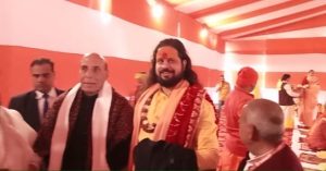 jagadguru satishacharya ji with rajnath singh